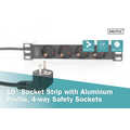 1U Aluminum PDU, 254 mm (10